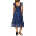 thumbnail image 3 of INSPIRE CHIC Women's Summer Smocked Midi Dress Sleeveless Tiered Ruffled Tulle Party Sundress XS Dark Blue, 3 of 6