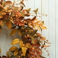 thumbnail image 4 of Artificial Fall Wreath for Front Door Autumn Wreath with Bright Oak Leaves,Small Pumpkin,Berry Branches,Mixed Leaves for Farmhouse Indoor Outdoor Window Wall Door Decor, 4 of 16