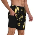 thumbnail image 2 of Logiee Gold Bottles Print Men's Swim Trunk,Quick Dry Board Shorts ,Men's Swim Trunks with Compression Liner, Bathing Suits with Pockets-X-Large, 2 of 6