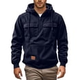 thumbnail image 7 of Leesechin Corduroy Jacket Big And Tall Hoodies for Men Quarter Zip Up Hooded Sweatshirts Workout Gym Men Fashion Outdoor Pullover, 7 of 7