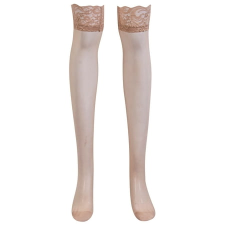 

Bmnmsl Women Thigh Highs Border Knee Stocking Sheer Lace See Through Socks