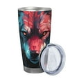 thumbnail image 2 of KLL Red Flame Wolf Head Print 40oz Stainless Steel Insulated Car Cup with Spillproof Lid - Keep Your Drink Hot or Cold on the Go-Without Straw, 2 of 8