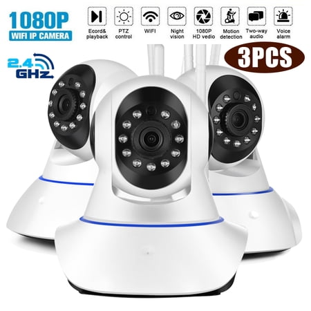 ZOEVUE Wireless Security Camera  IP Camera 1080P HD  WiFi Home Indoor Camera for Baby/Pet/Nanny  Motion Detection  2 Way Audio Night Vision  Works with Alexa  with TF Card Slot and Cloud  3 Pack