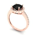 thumbnail image 2 of Solitaire with Accents Engagement Ring for Women - 1.8ct Natural Onyx in 14K Rose Gold Promise Ring, 2 of 6