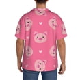 thumbnail image 5 of Gaeub Cartoon Pigs and Hearts Men's Lapel Short Sleeve Shirt, Relaxed Fit Shirt, Soft and Breathable for Outdoors Party Travel - Medium, 5 of 7