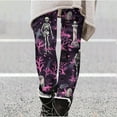 thumbnail image 2 of Work Trousers Stretch Women's Fashion Halloween Skeleton Print Leggings with Yoga Sport Elastic Pants S-191 Pink-a 3XL, 2 of 6