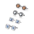 thumbnail image 1 of Conjunto de gemelos de lujo para hombre con diseño de múltiples gemas, 1 of 3