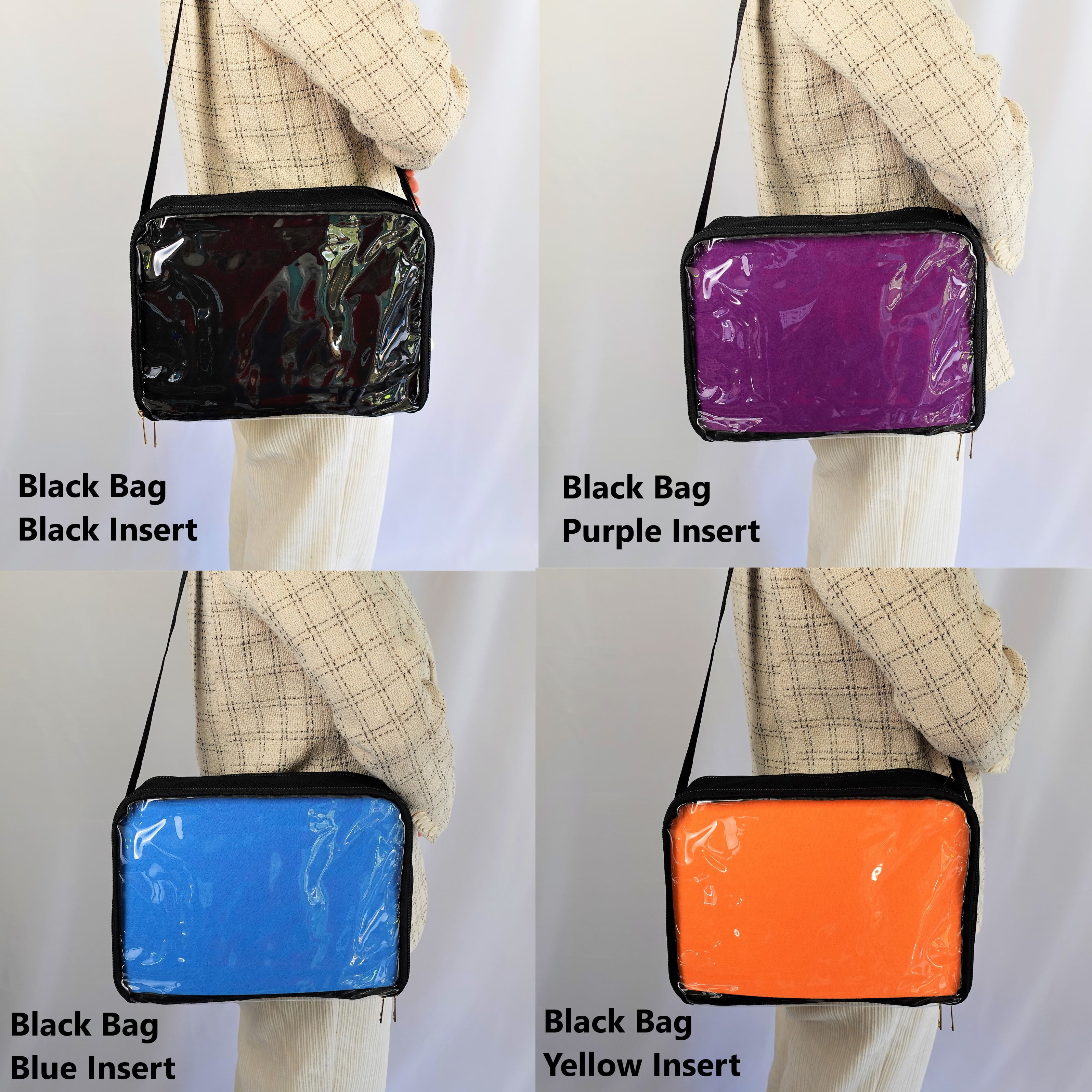 Multi-Color Ita Crossbody Bag and Multi-Color Insert, Ita Messenger Bag, Window Bag, Pin Purse, Pin Display Bag, Ita Bags, Pin Trading Bag, Itabag, Shoulder Ita Bag.