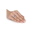 thumbnail image 2 of 3/8 Carat (Ctw) Lab-Created Blue Sapphire and White Topaz  Pave Ring in Sterling Silver for Women, 2 of 6