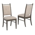 thumbnail image 2 of Weston Home Alta Wood Finish Beige Fabric Dining Chair, Set of 2, Gray, 2 of 8