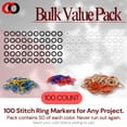 thumbnail image 7 of 100 Pack Soft Stitch Ring Markers for Knitting and Crochet - Flexible, Snag-Free Rubber Stitch Markers Small Size for Needle Sizes 0-8, Red & Blue, 7 of 7