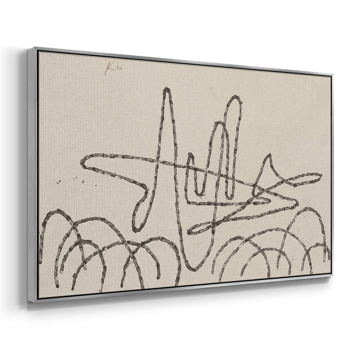 Vintage Sketch-XXII By Wexford Home Framed in Silver Wood Gallery Wrapped Canvas 27 in. x 41 in.