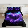 thumbnail image 2 of Castle Fairy Romantic Love Heart Twin Comforter Sets,Chic Floral Rose Bedding Set, 2 of 8