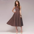 thumbnail image 2 of Womens A Line Tank Sundress Tunic Polka Dot Print Crewneck Midi Dress Casual Sleeveless Zipper Back Vacation Dresses, 2 of 9