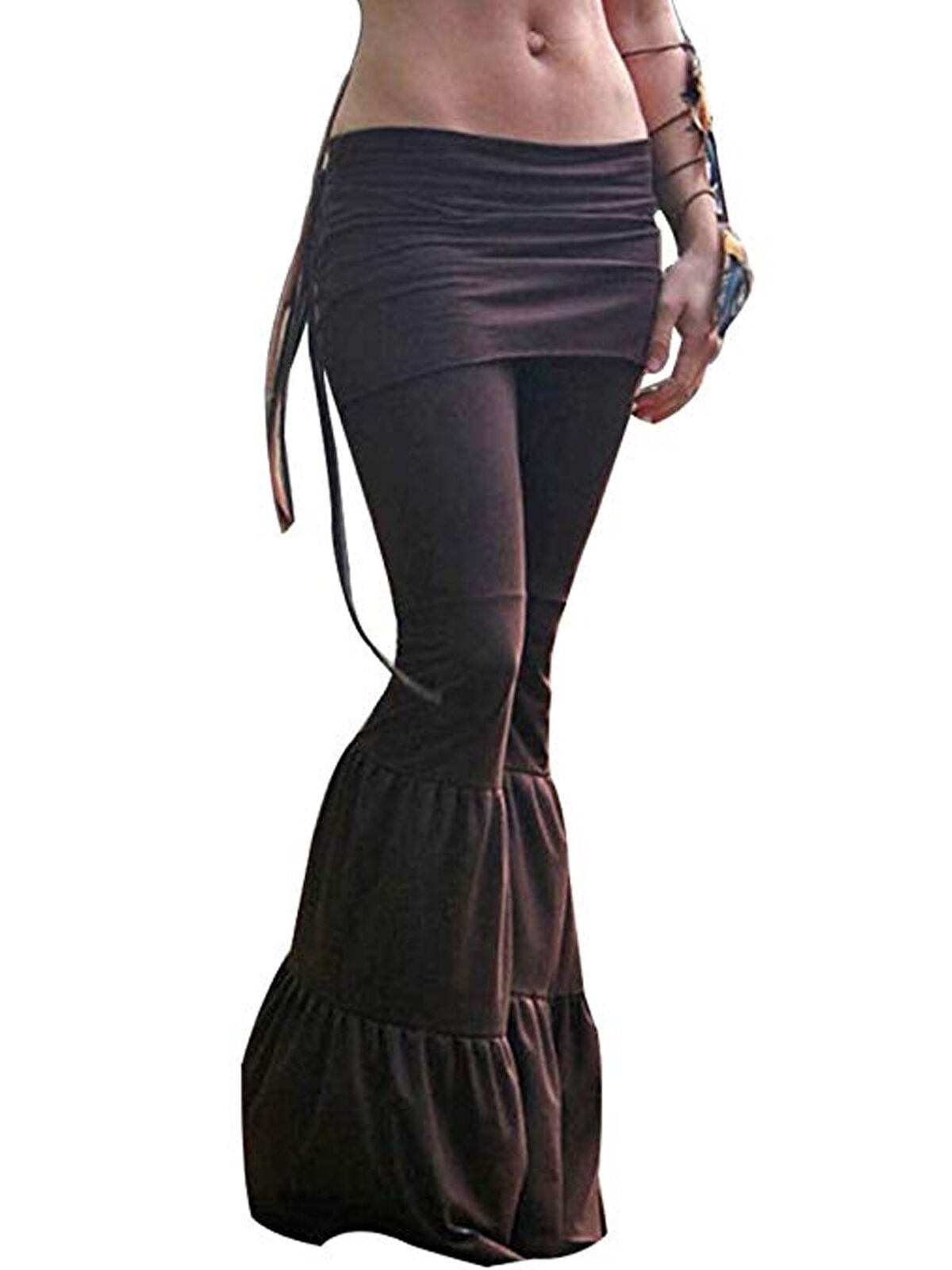 Lookwoild Women's Stretch Flare Wide Leg Yoga Pants Gypsy Palazzo Bell Bottom Trouser - Walmart.com