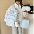thumbnail image 2 of Clearance！Polka Dot Backpack Set 3Pcs Cute Daypack Kawaii Nylon Backpacks for Travel Daily Use Blue, 2 of 8