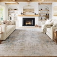 thumbnail image 1 of x Washable Area Rug for Living Room Bedroom Cream Neutral Carpet Low Pile Soft Thin Tapis Salon Abstract Modern Vacuumable Lightweight Large Throw Rug for Dining Room Kitchen, 1 of 9