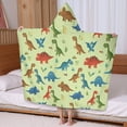 thumbnail image 5 of Rainbow Dinosaurs Tiny Plants Hooded Bath Towel，60"x35" for Ages 3 To 12 Kids, Quick Dry Lightweight Soft Microfiber Hood Beach Towel Cover Up for Kids, 5 of 7
