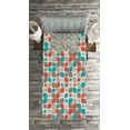 thumbnail image 2 of Ambesonne Traditional Quilted Coverlet 2 Pcs, Retro Mosaic Motif, Twin Size, Warm Taupe Turquoise, 2 of 2