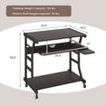 thumbnail image 3 of Costway 29.5" Mobile Computer Desk Rolling Laptop Cart with Pull-out Keyboard Tray & Shelf, 3 of 10