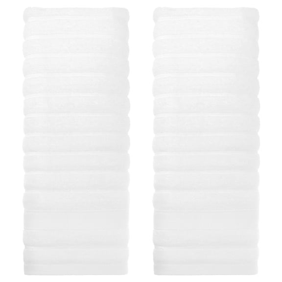 REGALWOVEN Cotton Hand Towels, Striped Pattern Decorative Comfort Towel for Bathroom, Travel, Camp White 2-Piece
