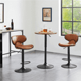thumbnail image 6 of Alden Design Adjustable Round Pub Table 360° Swivel Tabletop for Bistro Home Bar, Rustic Brown, 6 of 7