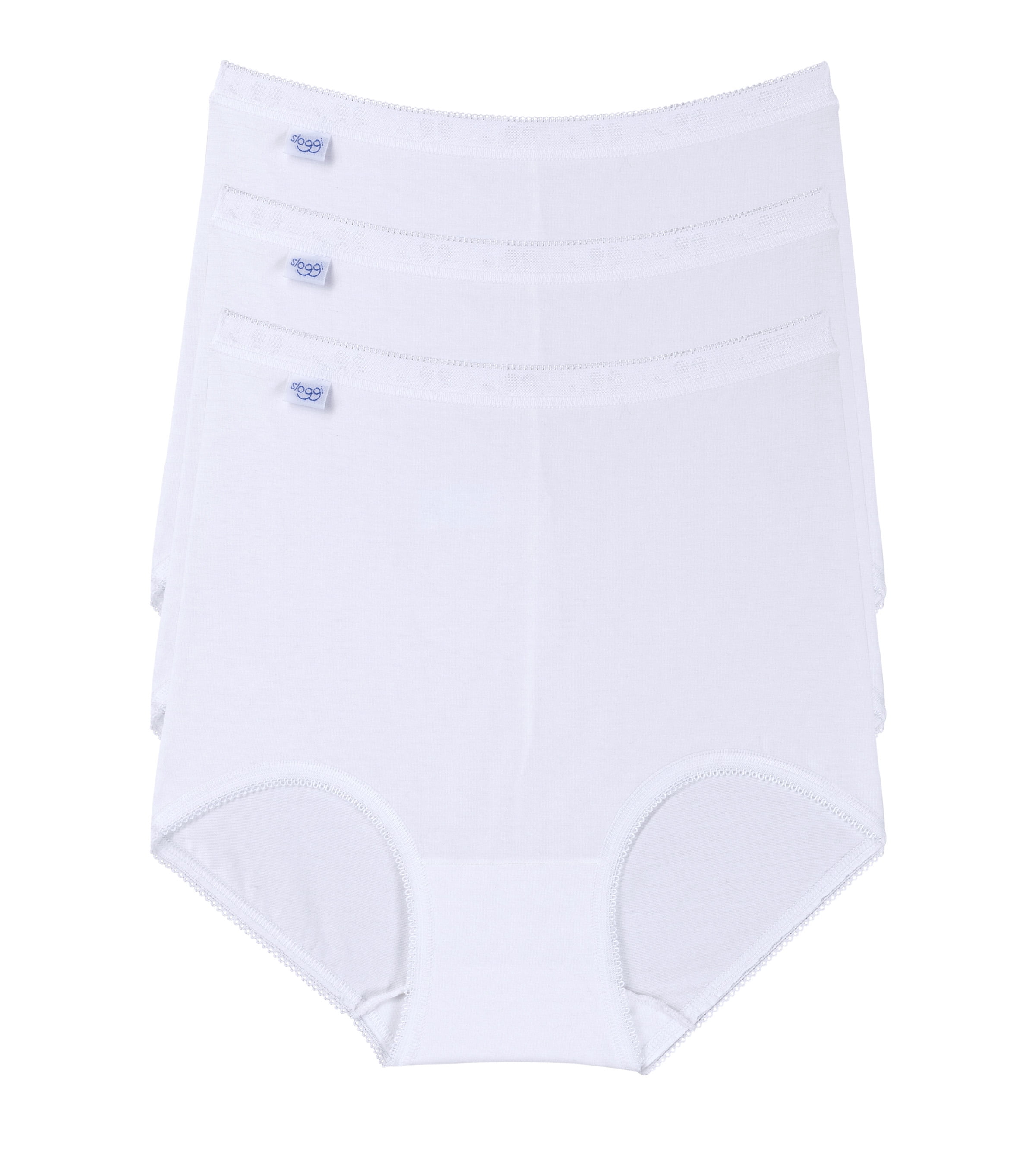 Sloggi High Waisted Control Maxi Lady Seamless Cotton Underwear or Panties ( White, XL, 2 Pack) 