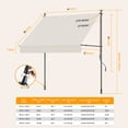 thumbnail image 3 of HOMEDEMO Manual Retractable Awning, 79"W x 118"H Retractable Side Bar 47-59", NO Drilling Awings for Backyard Garden Porch Outside Beige, 3 of 8
