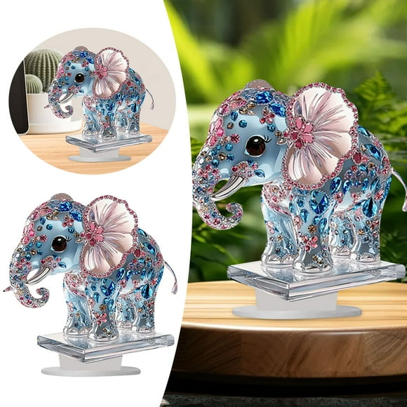 SIfdSeng Get it Fast Cartoon Blue Elephant 2D Acrylic Home Living Room Bedroom Desktop Decoration Assembly Props Decoration