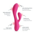thumbnail image 6 of plusOne Dual Rabbit Vibrator, High-quality Silicone, Pink, 6 of 16