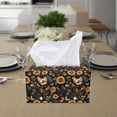 thumbnail image 3 of ZUXONGSY Sunflower Rooster Tissue Box Cover Leather Tissue Box Cover Rectangle with Snap Button PU Leather Household Tissue Holder Lightweight Tissue Box for Business Trip, 3 of 7
