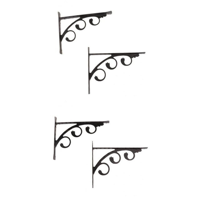 4x European Style L Shaped Wall Mounted Shelf Bracket Hanging Holders Zulema none