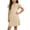 Beige, variant on FAIWAD Girls Ruffle Sleeve Dress Kids Summer Crew Neck Pleated Front Casual Dress Solid Color A Line Sundress