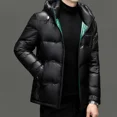 thumbnail image 3 of Chaqueta ligera de plumas para hombre, chaqueta brillante de lujo, ropa de diseñador para hombre, abrigos para hombre para invierno, saco informal acolchado para hombre, 3 of 4