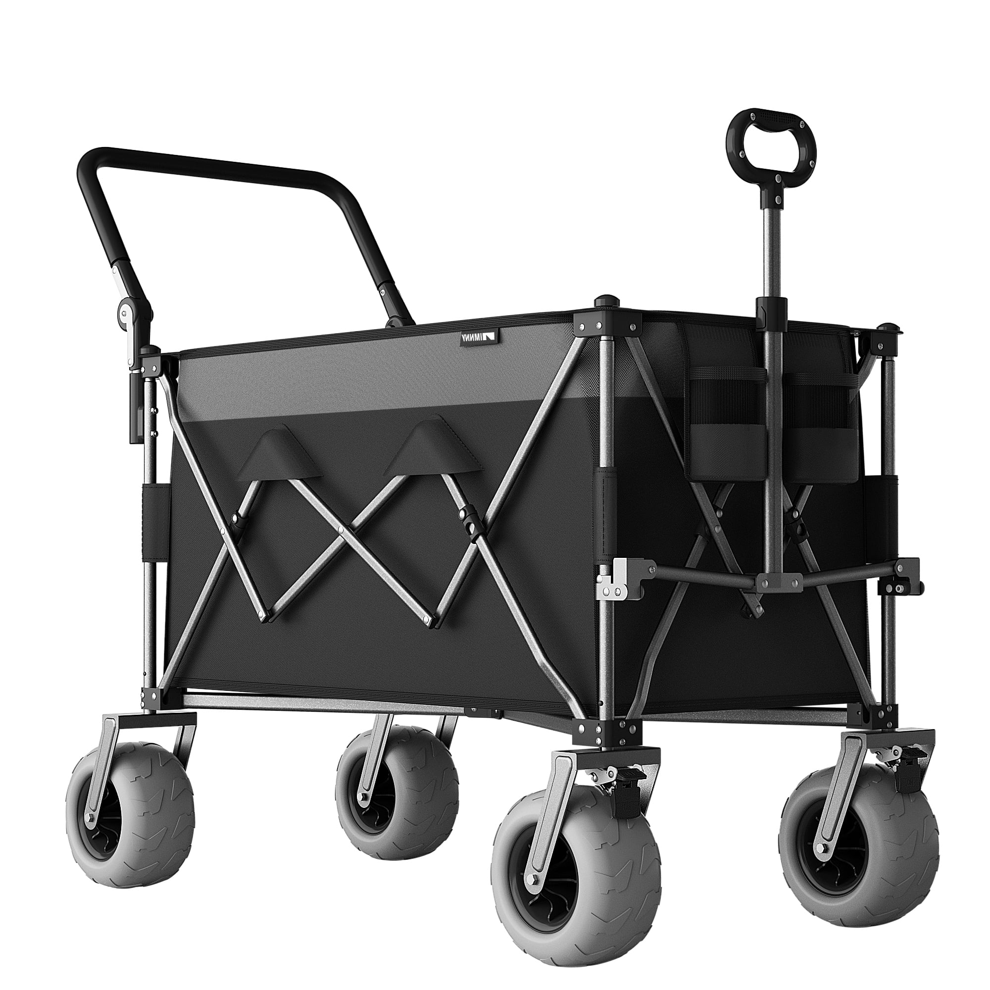 Foldable Beach Wagon with 9x4 All-Terrain Wheels 500 lbs Capacity 400L Storage Camping Cart