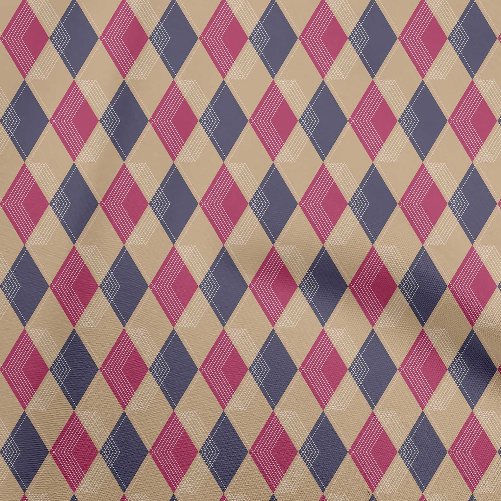 Oneoone Polyester Spandex Pink Fabric Check Argyle Diy Clothing Quilting Fabric Print Fabric By Yard 56 Inch Wide Walmart Com