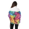 thumbnail image 4 of FORMRS Womens Scarf Winter Soft Long Big Warm Shawls Wrap Tassel Scarves, Vibrant Leaves Pattern, 4 of 9