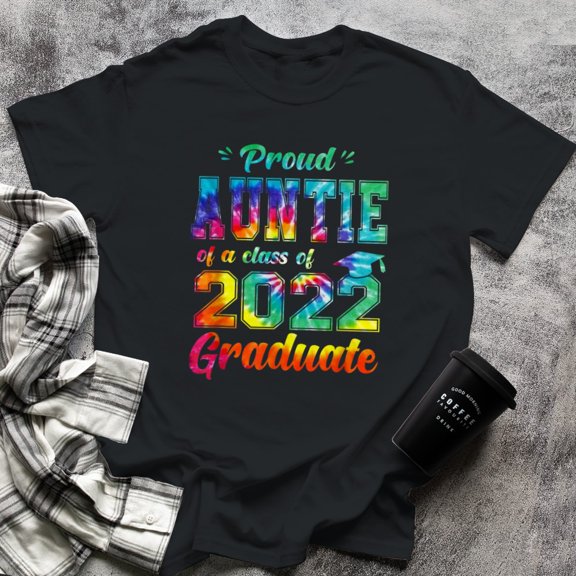 Proud Auntie Of A Class Of Graduate Tie Dye (1), Small, Black