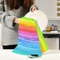thumbnail image 6 of GZHJMY Dishcloth, Kitchen Towel, Kitchen Gifts for Restaurant, Kitchen, Party, Rainbow Striped, 6 of 7
