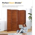 thumbnail image 5 of JOSTYLE 5-Panel Room Divider Folding Privacy Screen Divider for Room Separation with Natural Bamboo Pinewood Frame Red Brown, 5 of 11