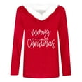 thumbnail image 4 of Enjoytime Christmas Shirts for Women Casual Letter Print V-Neck Patchwork Long Sleeve T-Shirt Tunic Top Womens Blouses, 4 of 4