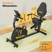 MITONOS Recumbent Exercise Bike for Adults Seniors, Stationary Bike with Heart Rate Monitor and Large Seat, Magnetic Resistance Cycling Bike for Home