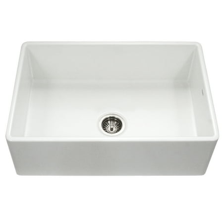 Houzer Platus Series Apron Front Fireclay Single Bowl Kitchen Sink 33 White