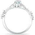 thumbnail image 6 of Marquise Halo Beaded Ring White Opal Cubic Zirconia White Tone 925 Sterling Silver, Size 8, 6 of 7