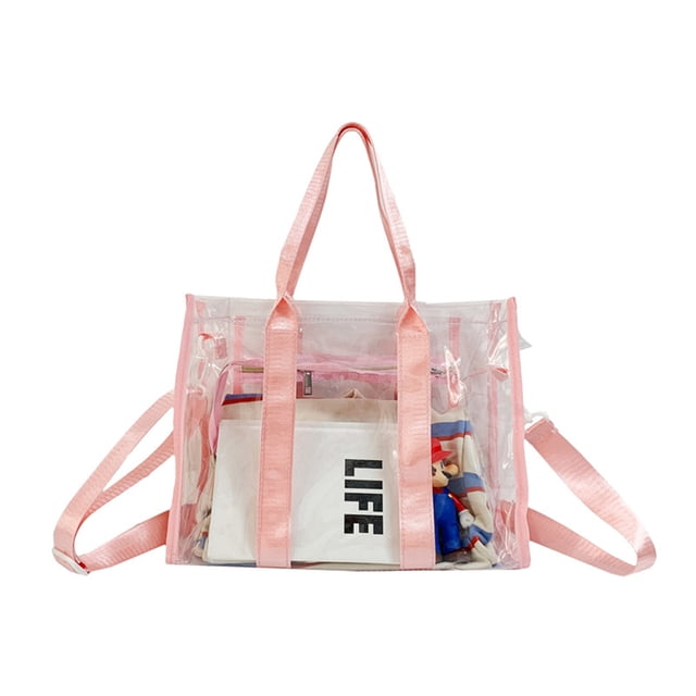 Bolsa De Hombro Bolsa de hombro transparente de PVC cruzados de gran capacidad para viajes (rosa) Tmvgtek Para Estrenar