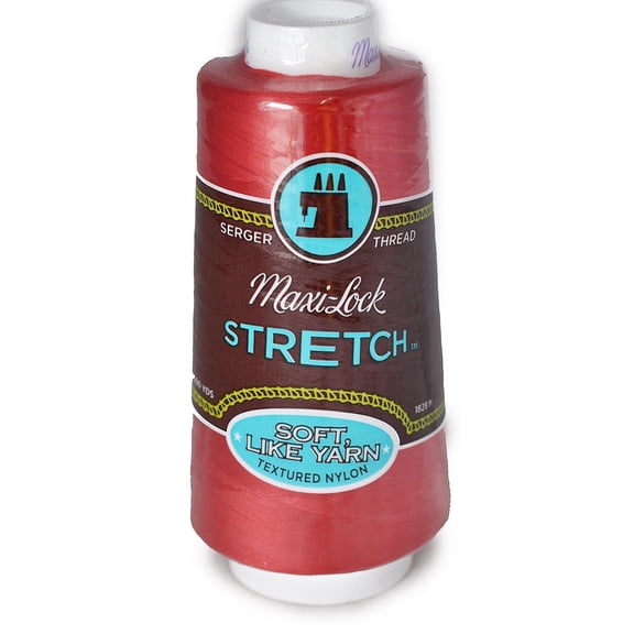 A&E Maxi Lock Stretch Textured Nylon Poppy Red Serger Thread  MWN-45136