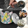 thumbnail image 4 of Yayeee Ashtray with Lid for Cigarette Smokeless Stainless Steel Home Ash Holder, Green Mountains, 4 of 7
