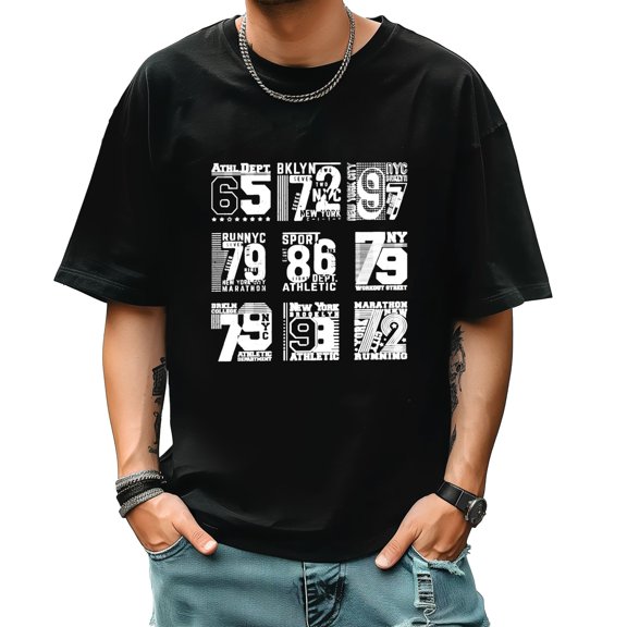 Men's Short Sleeve Graphic T shirt Collection Summer New Trend Sports Shirt Select
