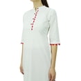 thumbnail image 1 of Phagun Kurti en Coton Uni Tunique Designer Col Mandarin Kurta Ethnique Décontractée Blouse, 1 of 1