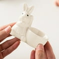 thumbnail image 6 of SLYNSHome Easter Rabbit Decoration Easter Gifts Cute Ceramic Bunny Figurines Bowl Ornament Eggs/Jewelry/Candy Storage Baskets for Spring Home Party Housewarming (White), 6 of 7